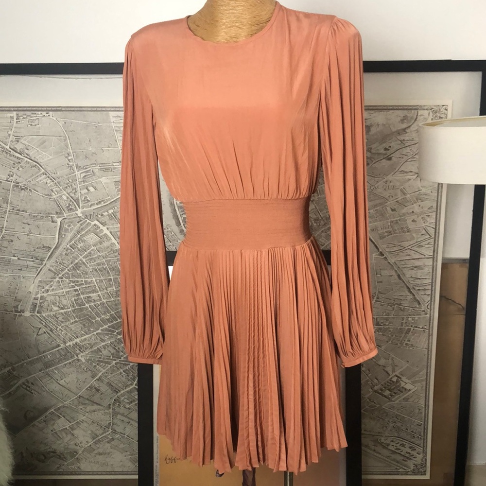 A.L.C. Pleated Long-Sleeve  Dress Size 10